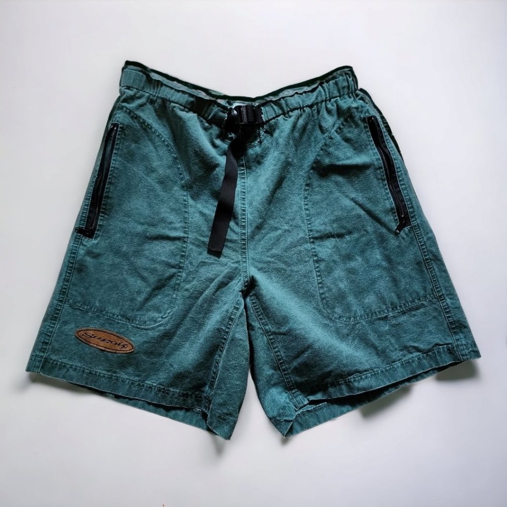 VTG SUGOI XL Drycell Green Denim Lined Shorts